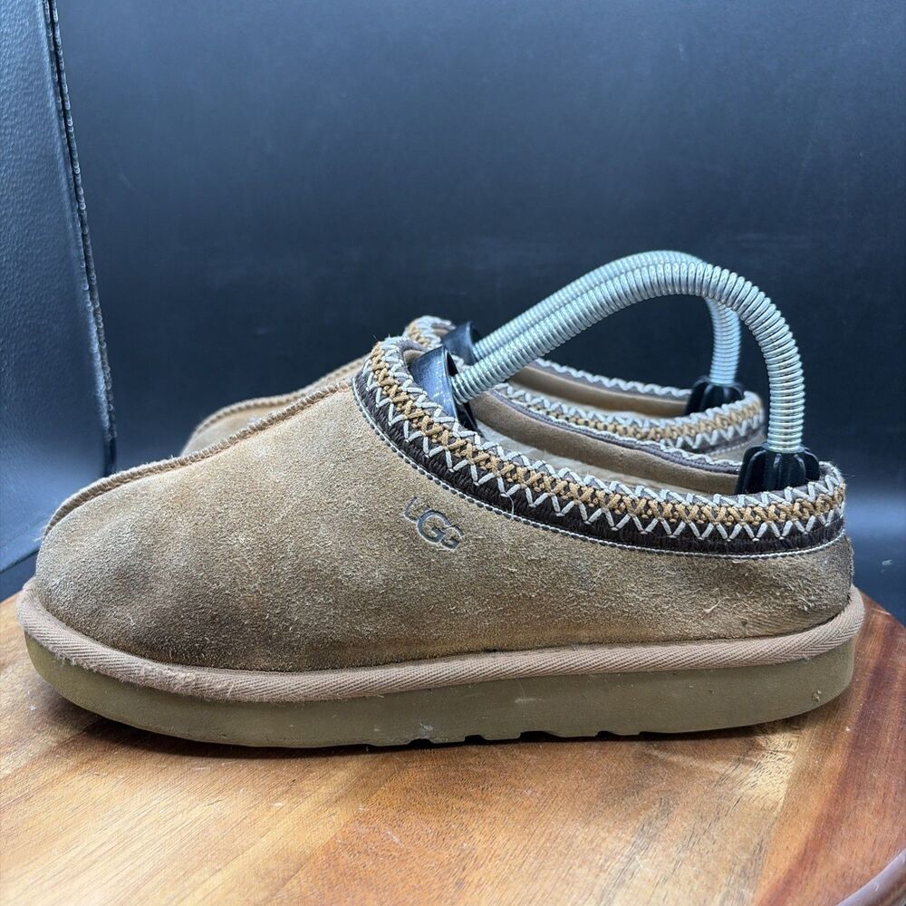 UGG Tasman Women's Size 7 Slippers Brown Suede Sheepskin Lined Slip-On